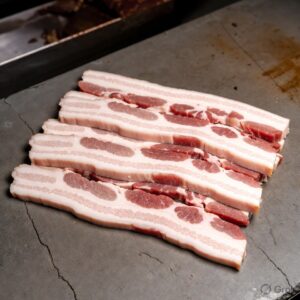 PORK: BELLY RIND OFF SLICED 150-180G 2.5MM 1.8KG
