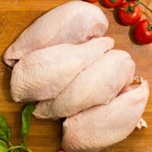 CHICKEN: BREAST SKIN ON RAW FROZEN 2KG